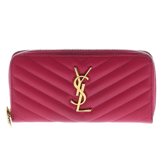Yves Saint Laurent Red Quilted Wallet - Picture 1 of 12